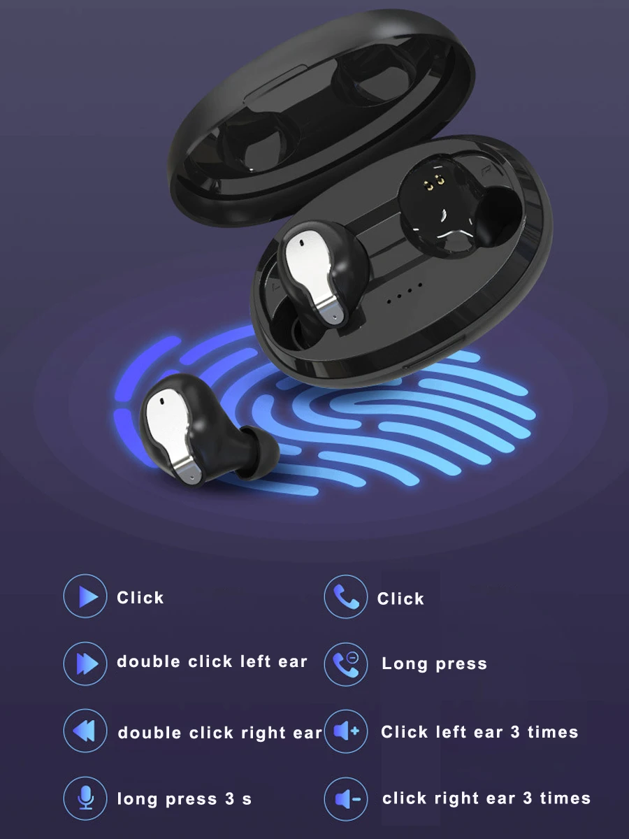 Модные V5.0 Bluetooth наушники XY-5 8D стерео мини Беспроводные наушники с микрофоном зарядная коробка беспроводные наушники