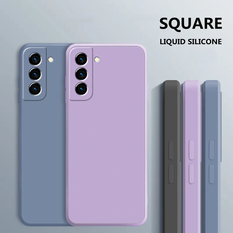 Квадратный жидкий силиконовый чехол для Samsung Galaxy A52 A72 A71 A51 S20 FE S21 Ultra S10 Plus A50 A31 A70 A32