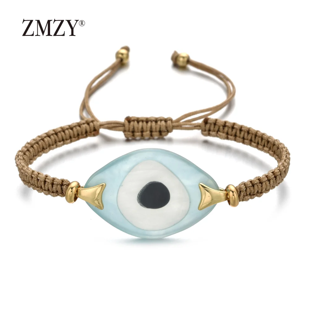 QQSL012-4 ZMZY Boho Стиль сглаза браслет Шарм Кристалл ручной работы роскошный браслет большие браслеты и браслеты для женщин ювелирные изделия - Окраска металла: QQSL012-4