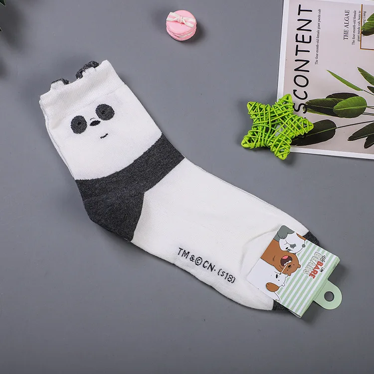Аниме мы вся правда о медведях принт Носки гризли панда IceBear милые с изображением забавного героя мультфильма; женские хлопковые носки для девочек модные осенний спортивный комплект - Цвет: 3