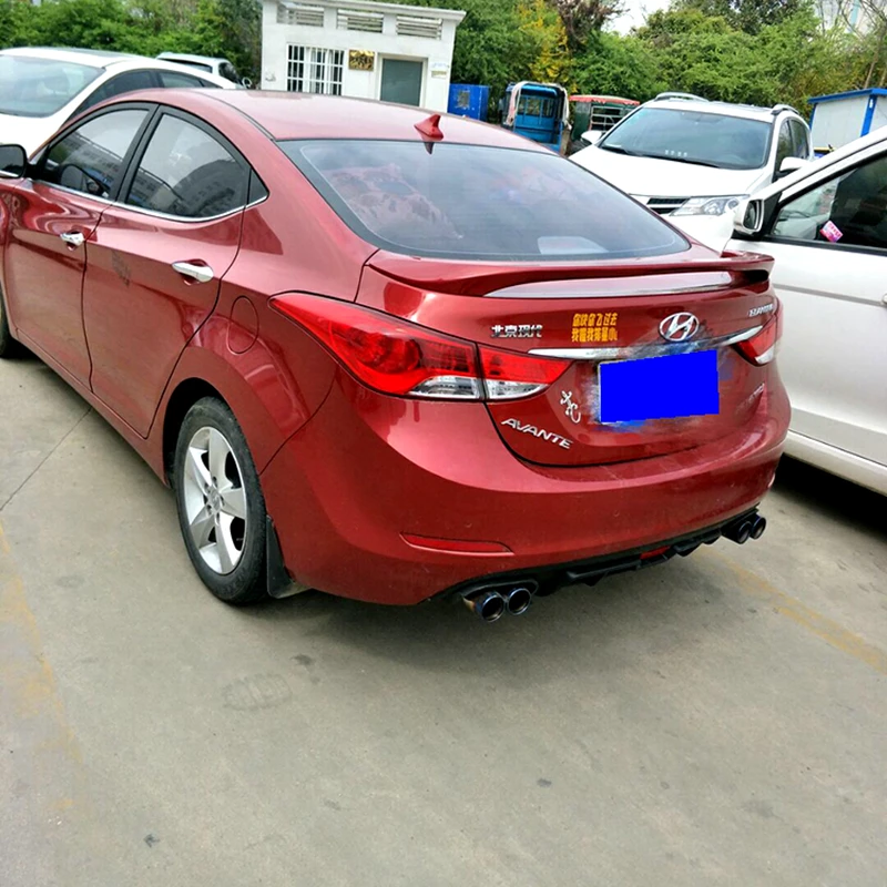 Для Hyundai Elantra спойлер 2012-2017 со светодиодной подсветкой ABS Материал задний бампер