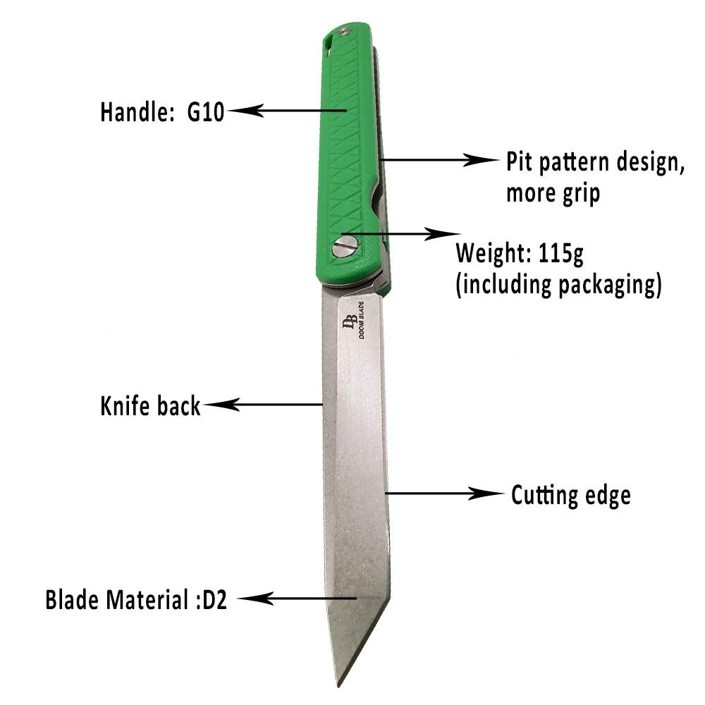60 61HRC D2 лезвие G10 Ручка складной Ножи Рыбалка уличный карманный нож инструменты