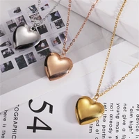 heart photo frame pendant necklace love heart charms floating photo locket necklaces women men fashion memorial jewelry