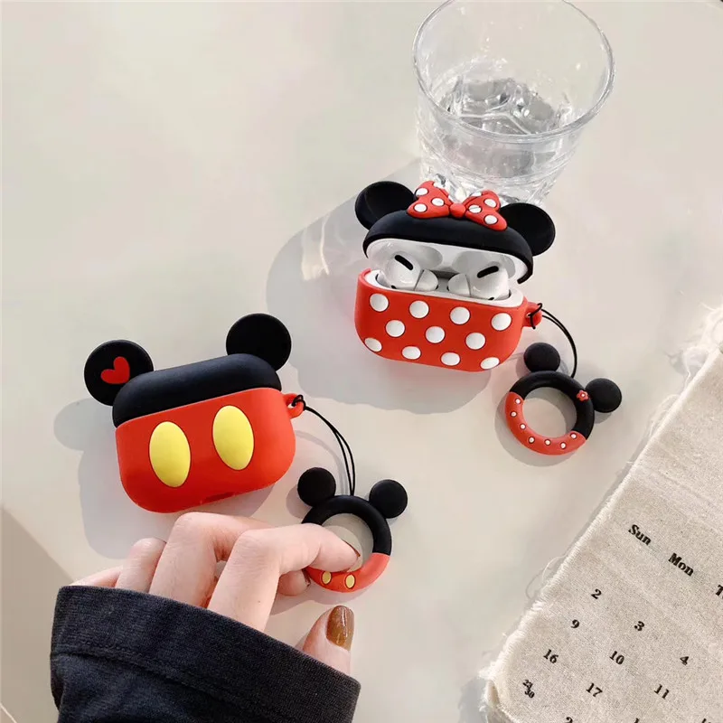 Милый чехол для наушников AirPods Pro с мультяшным рисунком Apple 3 сумки защитный крючок