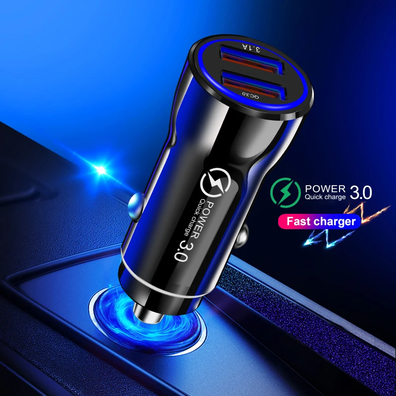 Crauch Dual usb Автомобильное зарядное устройство quick charge 3,0 5V 3.1A универсальное автомобильное зарядное устройство для телефона для iPhone планшет Samsung GPS быстрое автомобильное зарядное устройство
