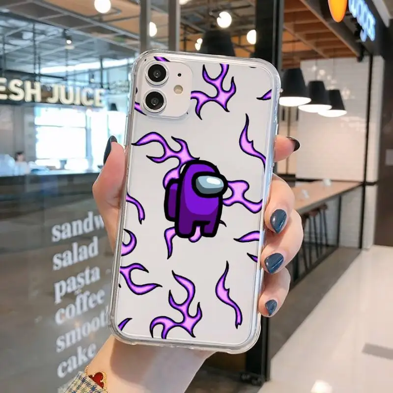 

cute cartoon game among us Phone Case Transparent for iPhone 11 12 mini pro XS MAX 8 7 6 6S Plus X 5S SE 2020 XR