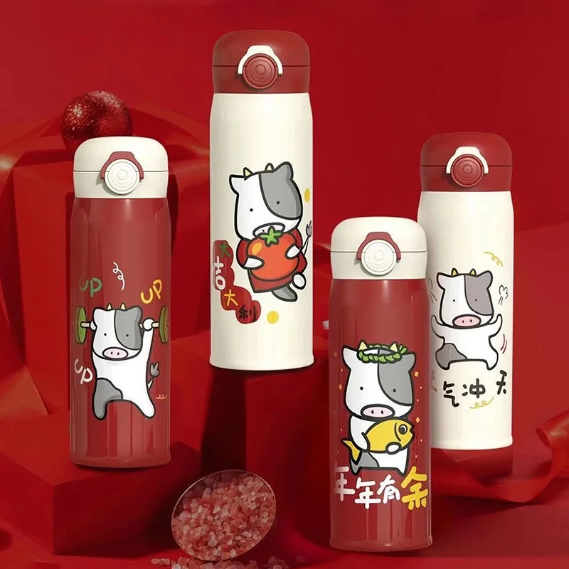 500 мл Термокружка прыгающая крышка бутылка термос узор Термальность кружка чашка