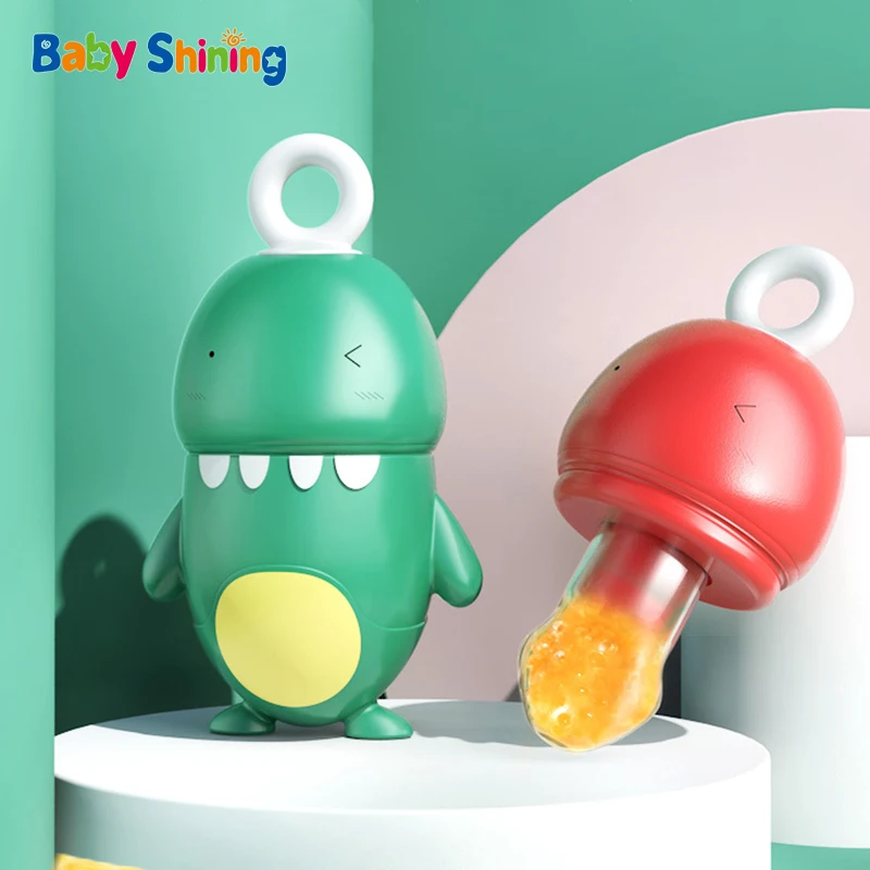 Детские Блестящие Прорезыватели с динозавром силиконовая сумка для укуса