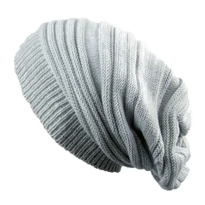

Men and Women Hat Mixed Color Cotton Striped Hip Hop Winter Warm Hat Scarf Beanies Knit Long Loose Hat Gorro Headdress