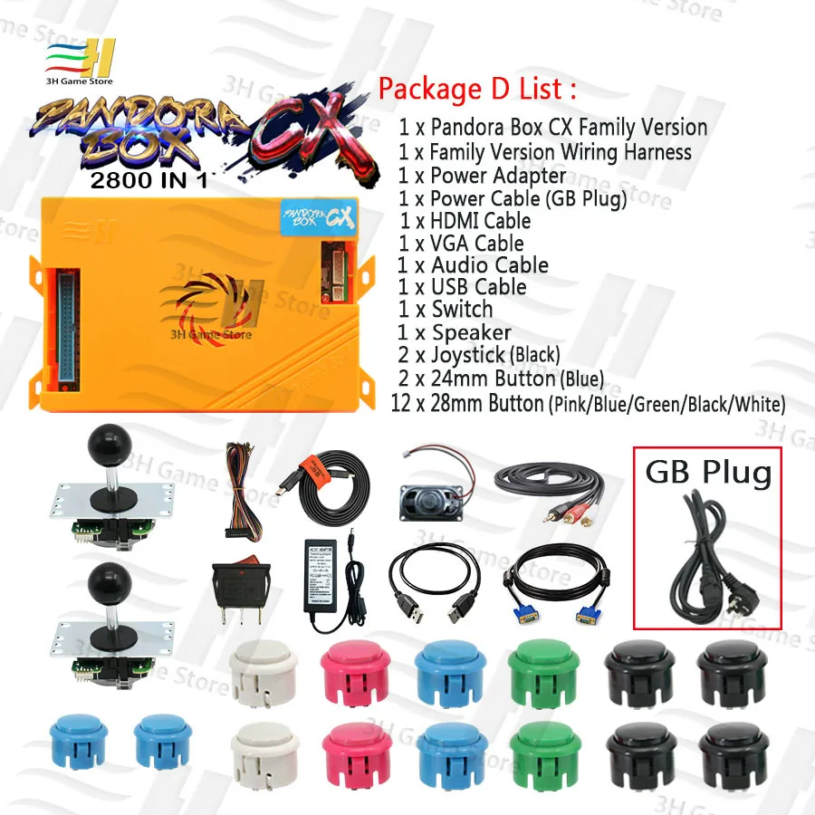 Pandora Box CX 2800 в 1 семейная доска с аксессуарами для управления diy аркадные наборы