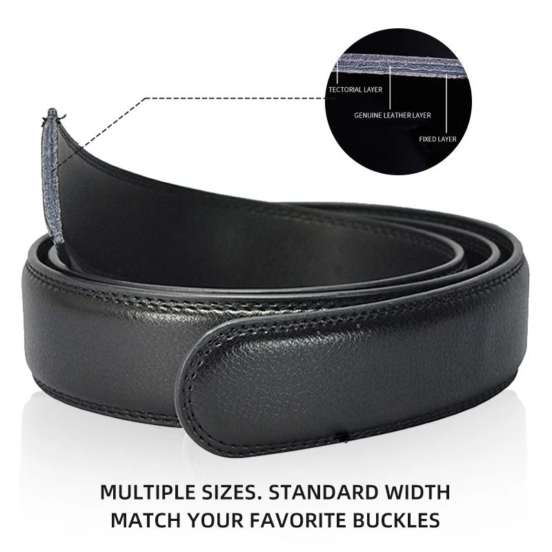 

2020 Young Men Belt Automatic Buckle Male Ratchet Leather Strap Belts black Belts high Young For Men HJ0304