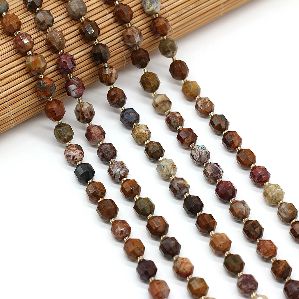 

Лидер продаж 2021, полудрагоценный камень из натурального камня, круглый граненый камень Shoushan, сделай сам, ожерелье, браслет, размер 8 мм, подар...