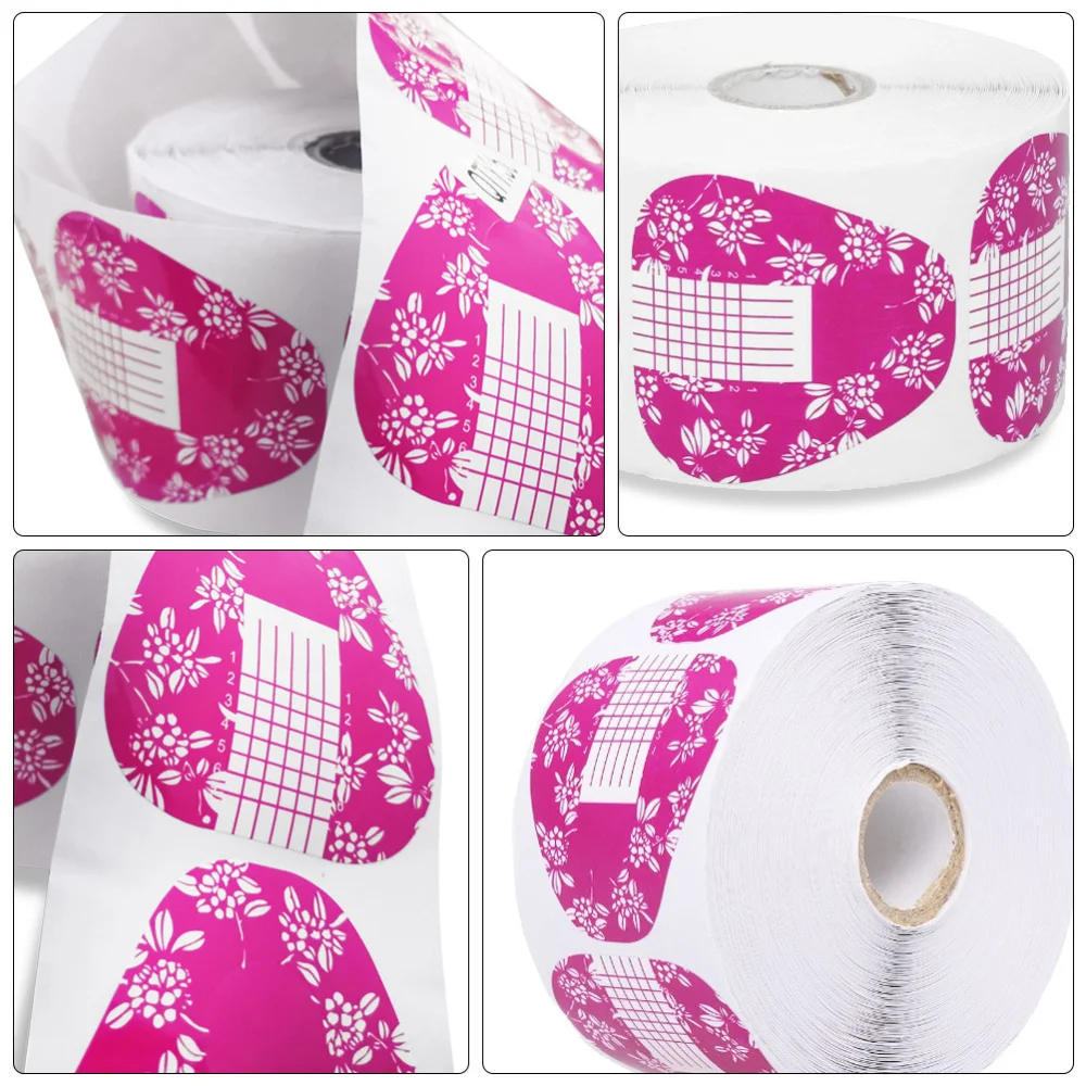 

1 Roll Manicure Extension Paper Stickers Broken Pattern Horseshoe Nail Forms