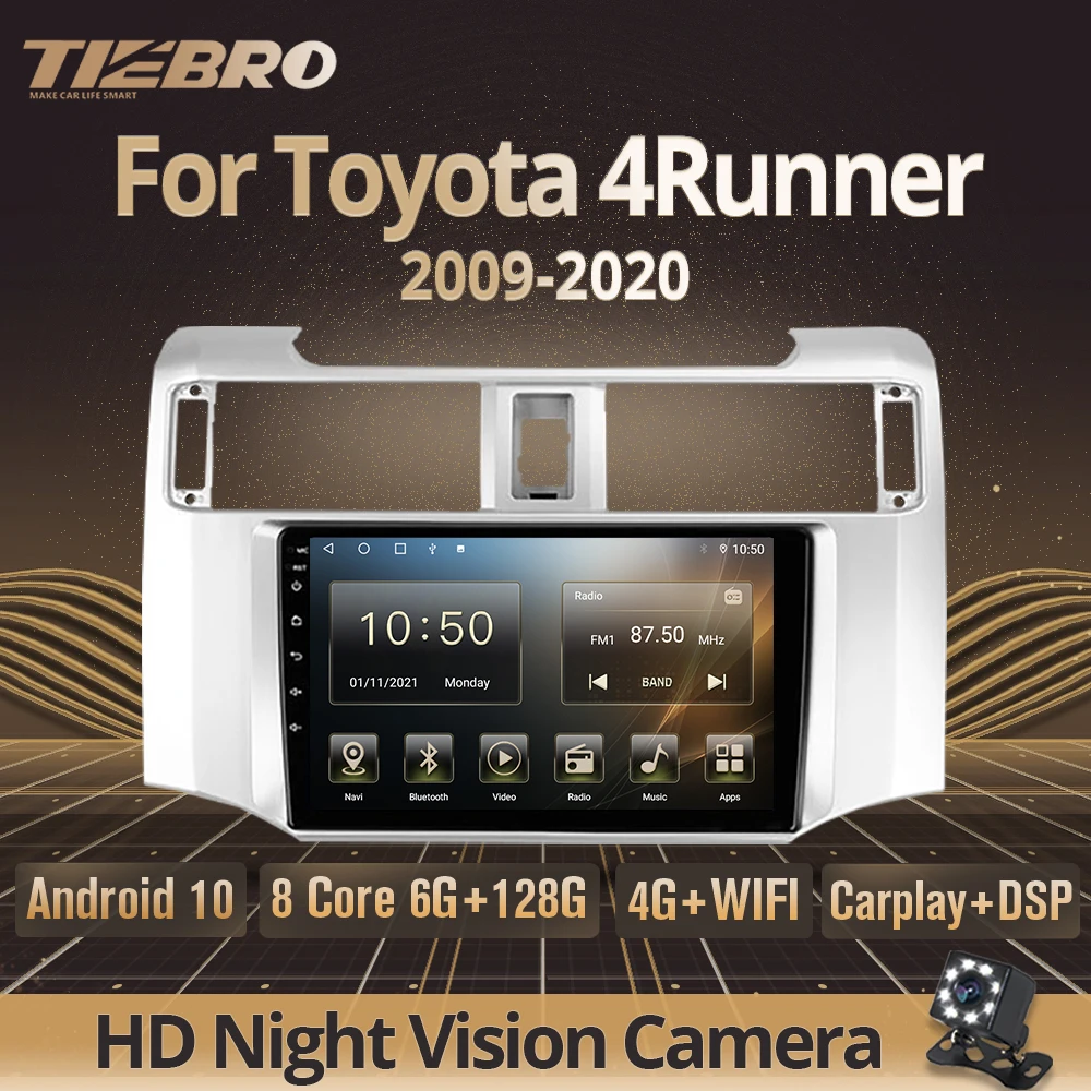 Автомагнитола TIEBRO 2DIN Android 10 для Toyota 4runner 5 N280 2009-2020 стерео приемник навигация GPS