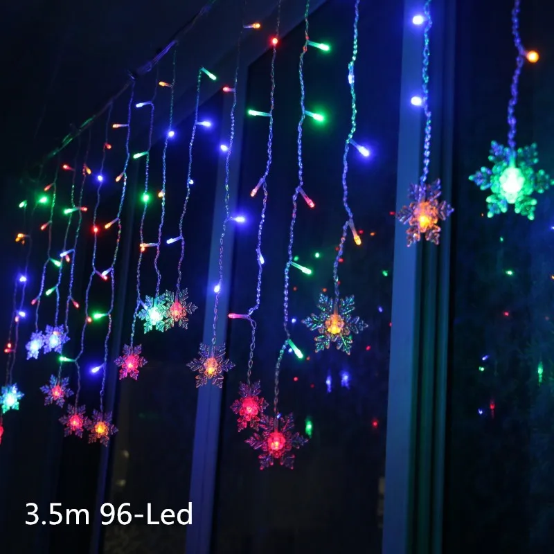 Snowflake Colorful Рождественские украшения для дома светодиодный гирлянда для занавесок Новогоднее украшение гирлянда Arbol De Navidad Natal Kerst Decoratie - Цвет: Snowflake Colorful