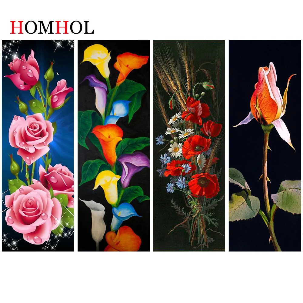 New Diamond Painting Rose Flower Vase Kit 5D DIY Diamond Embroidery Red Flower Cross Stitch Mosaic Cross Stitch Decorations