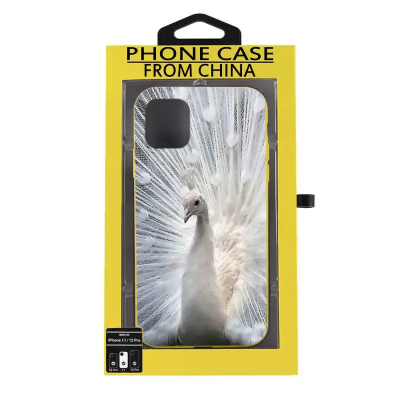 

Pretty Birds Peacock Phone Case For Iphone6 6s 7 8 Plus XR X XS XSmax 11 12 Pro Mini Max Candy Yellow Silicone Cover