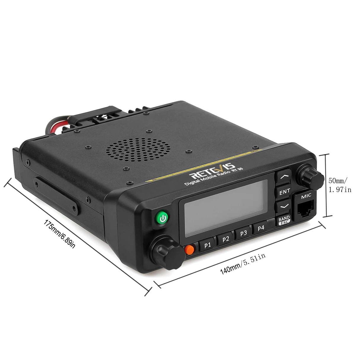 Retevis RT90 DMR цифровой мобильный двухстороннее радио автомобиль иди и болтай Walkie Talkie трансивер 50 Вт Dual Band Dual Time slot Ham радиолюбителей+ USB кабель