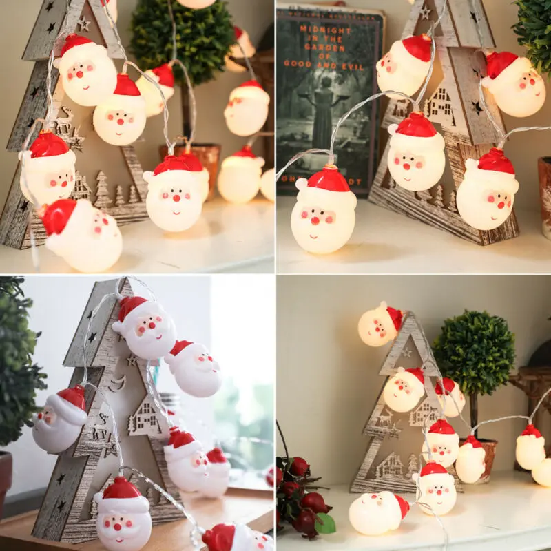 

LED Christmas Santa Claus Head String Fairy Light Xmas Party Tree Hanging Decor Christmas Decorations Home Decoration Christmas