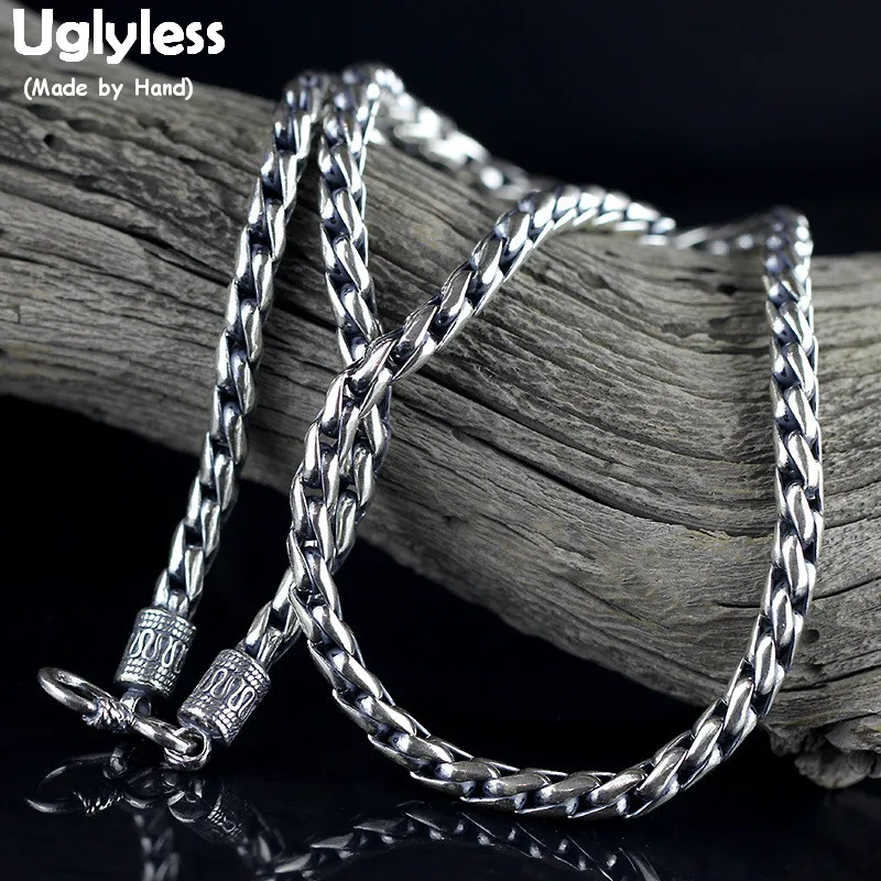 Мужские ожерелья в стиле хип-хоп Uglyless ожерелье из настоящего серебра без кулонов
