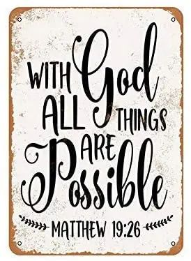 

with God All Things are Possible Retro Vintage Tin Metal Sign