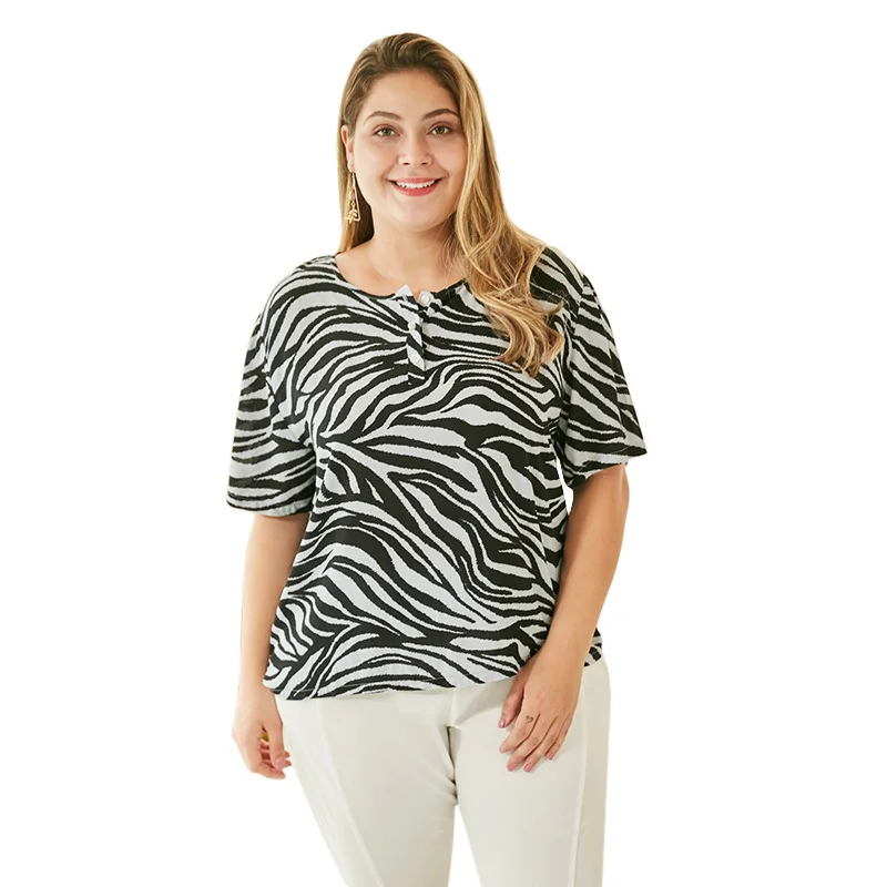 Женская футболка с круглым вырезом и леопардовым принтом свободная повседневная