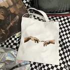 Винтажная Повседневная модная женская сумка через плечо с принтом ins Микеланджело Давида, новая забавная холщовая вместительная сумка в стиле хип-хоп и панк