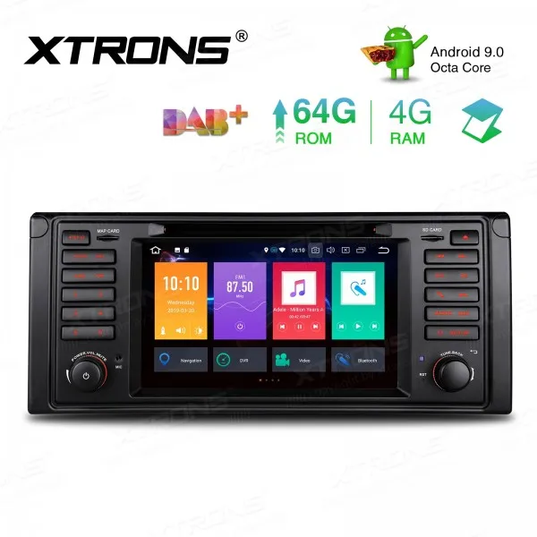 Автомобильный DVD мультимедийный навигатор 7 дюймов Android 9 0 4 + 64 ГБ GPS радио для BMW E39
