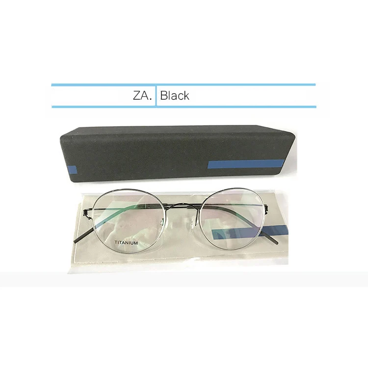 Black-with Box IVSTA Eyewear Titanium Glasses Men 98607 with logo box Prescription Women Round Myopia Optical Frame Denmark Korean - Цвет оправы: Black-with Box