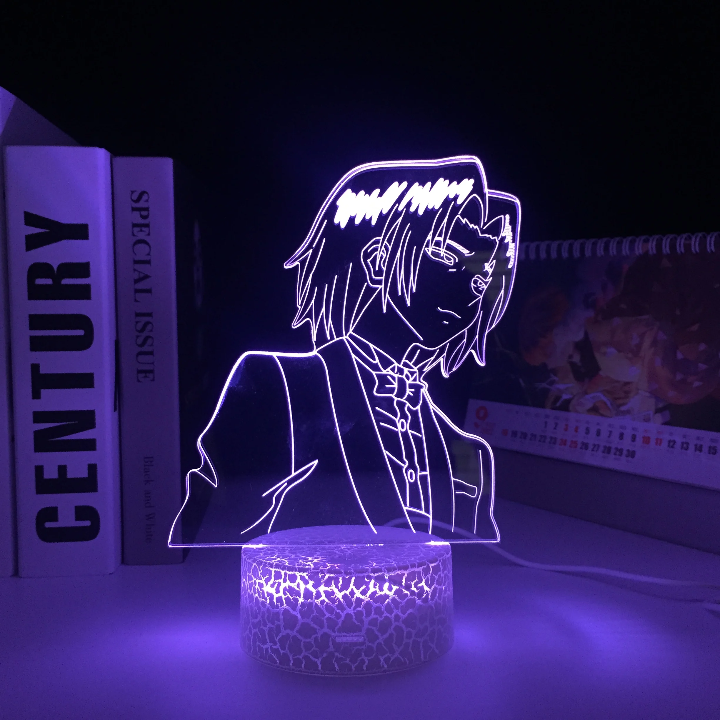 

3D LED Lamp Anime Figure 7 Color Changes With Remote Control Visual Illusion White Cracked Base Night Light for Kids Home Decor