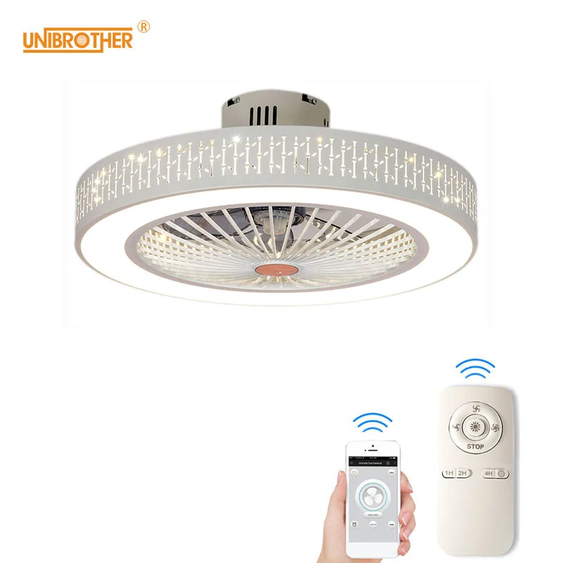 Потолочный вентилятор в современном стиле 220 В с приложением и контроллером