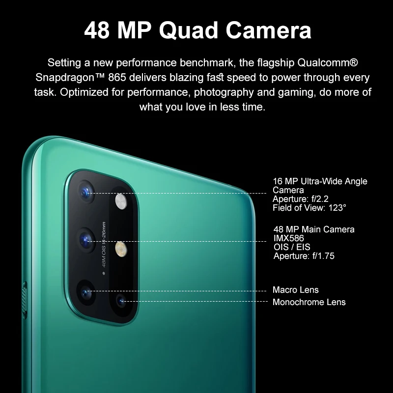 Global Version OnePlus 8T OnePlus Official Store 8GB 128GB Snapdragon 865 5G Smartphone 120Hz AMOLED Fluid Screen 48MP Quad 65W images - 6