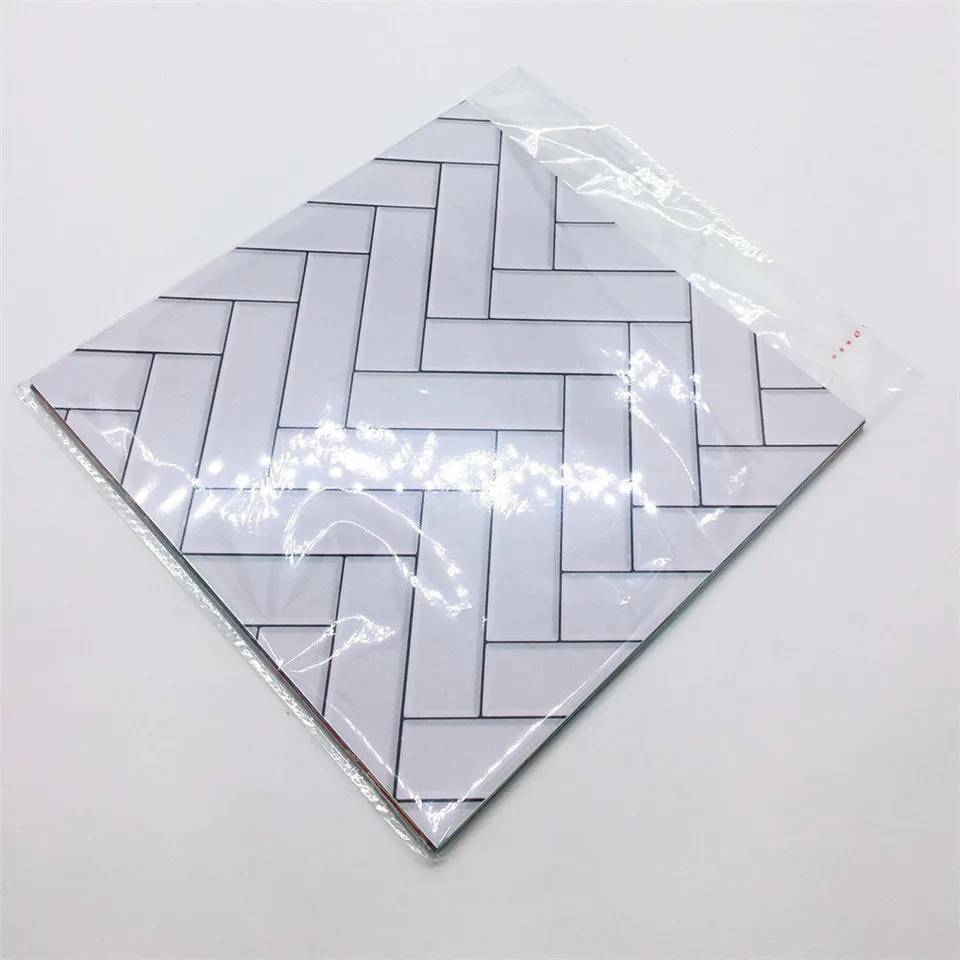 

White Herringbone Style Tile Stickers For Kitchen Bathroom Home Decor Decal Modern Simplicity Self-adhesive Waterproof Wallpaper