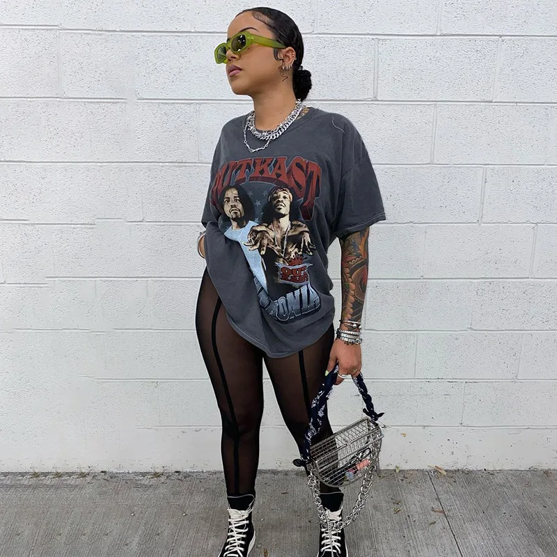 

Aniow Sheer Mesh Transpatrent Leggings Black Skinny Bodycon Pants Striped Party Sexy Hight Waist Pants Clubwear Outfits