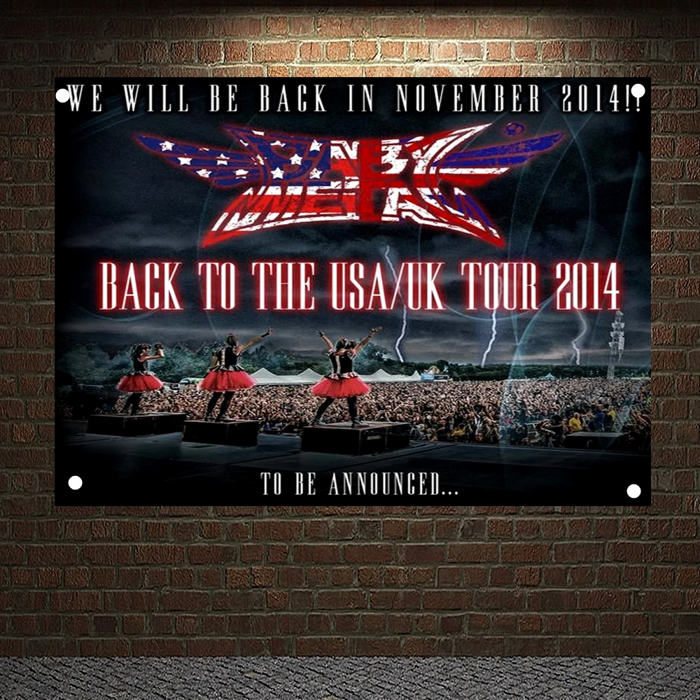 

BABYMETAL Rock Band Metal Music Posters Retro Cloth Art Flag Banner Wall Hanging Tapestry Bedroom Dormitory Home Decoration