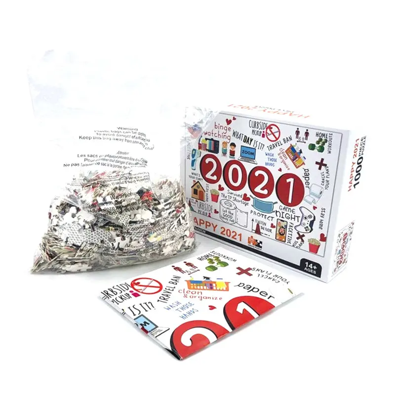 

1000 Pieces Puzzles 2021 Happy New Year Educational Fun Game For Adults Intellectual Decompressing Interesting Puzzle