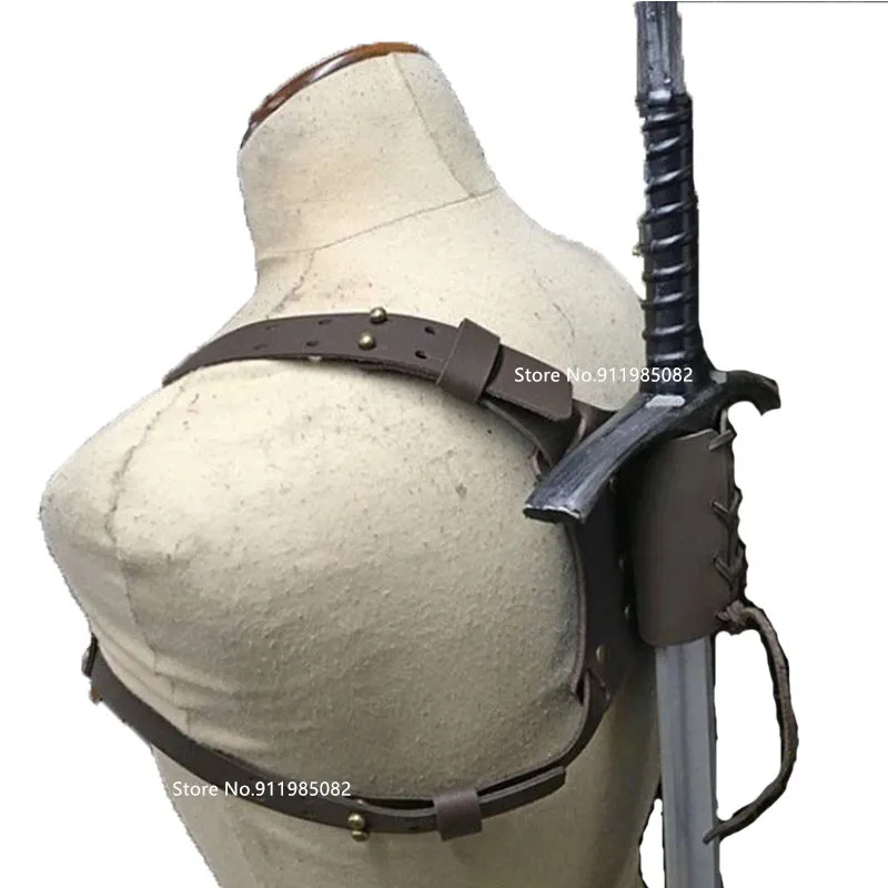 Мужской средневековый меч катана кожаная задняя подвеска ножны викингов