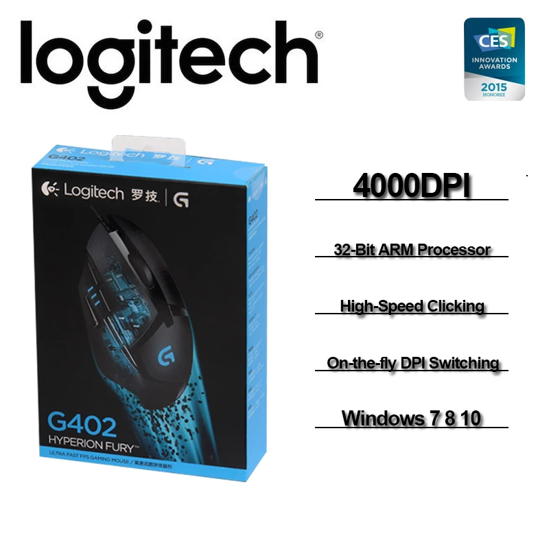 Оригинальная игровая мышь Logitech G402 с 32-битным процессором ARM 4000DPI высокоскоростная