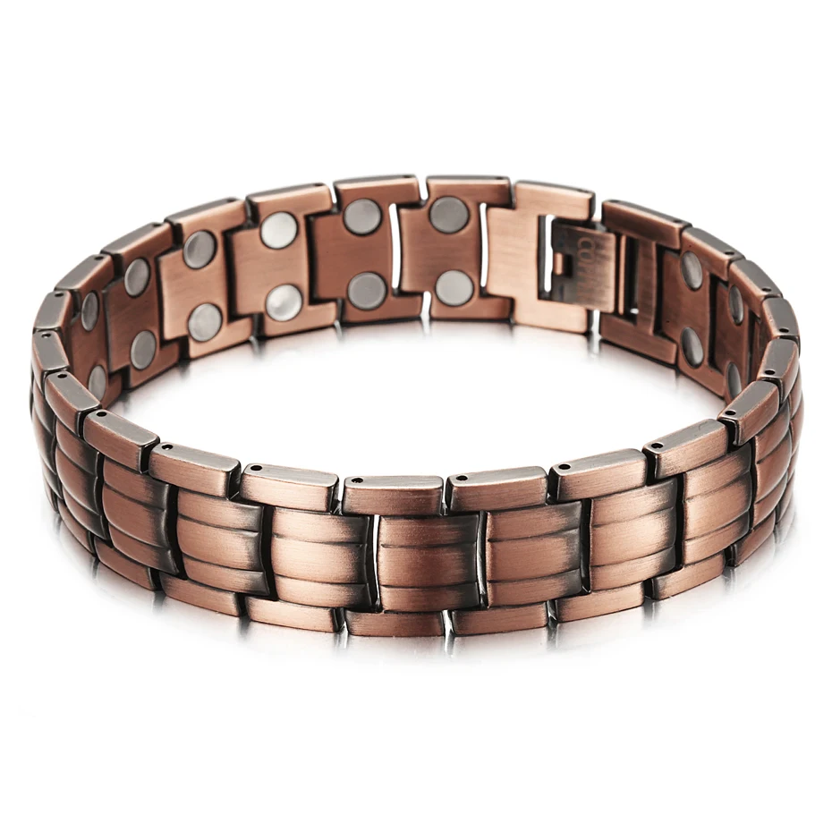 Новый красный медный магнитный браслет для мужчин женщин 2 ряда магнит здоровые