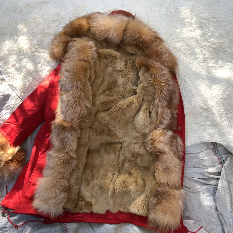 Женская меховая парка fandy lokar зимняя с капюшоном из натурального меха енота на