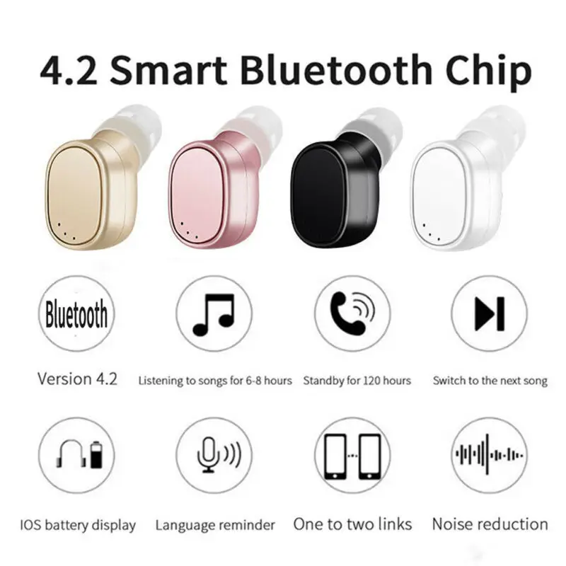 4 вида цветов одиночные наушники вкладыши мини Bluetooth с магнитной USB зарядкой Лидер