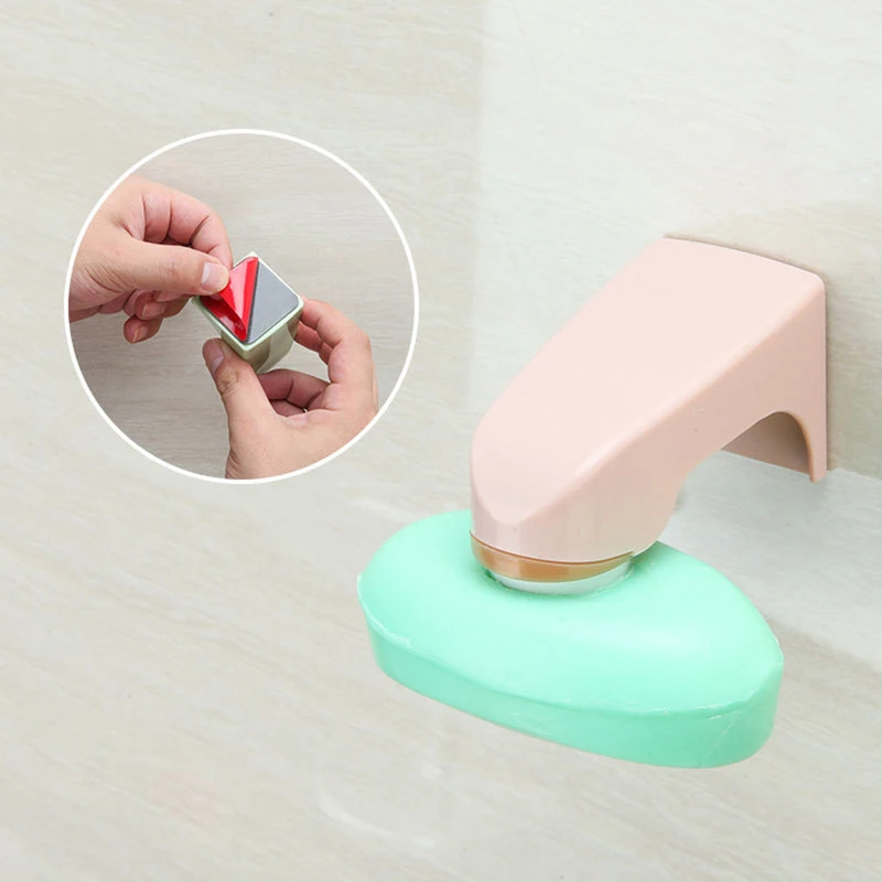 

Self-Adhesive Magnetic soap dish holder Soap Dish with Sticker Soap Shelves Wall Mounted Storage Rack Bathroom Accessories