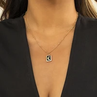 lacteo trendy painted moon pendant necklace for women punk gold color thin metal chain collar neck necklaces jewelry gifts 2022