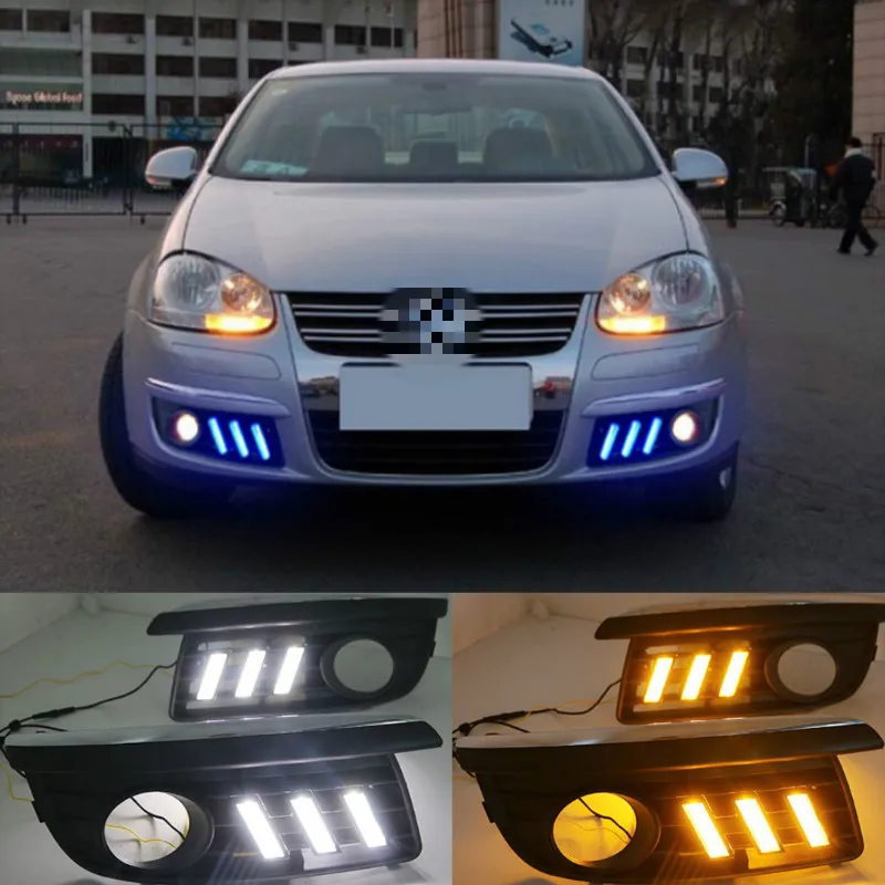 2x автомобильный для VW Jetta MK5 Sagitar 2006 2007 2008 2009 2010 светодиодный DRL дневные ходовые