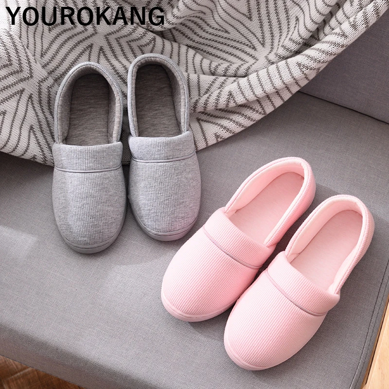 Women Shoes Autumn Winter Home Slippers Concise Indoor Warm Household Shoes Slip-on Non-slip Pregnant Ladies Footwear Loafers