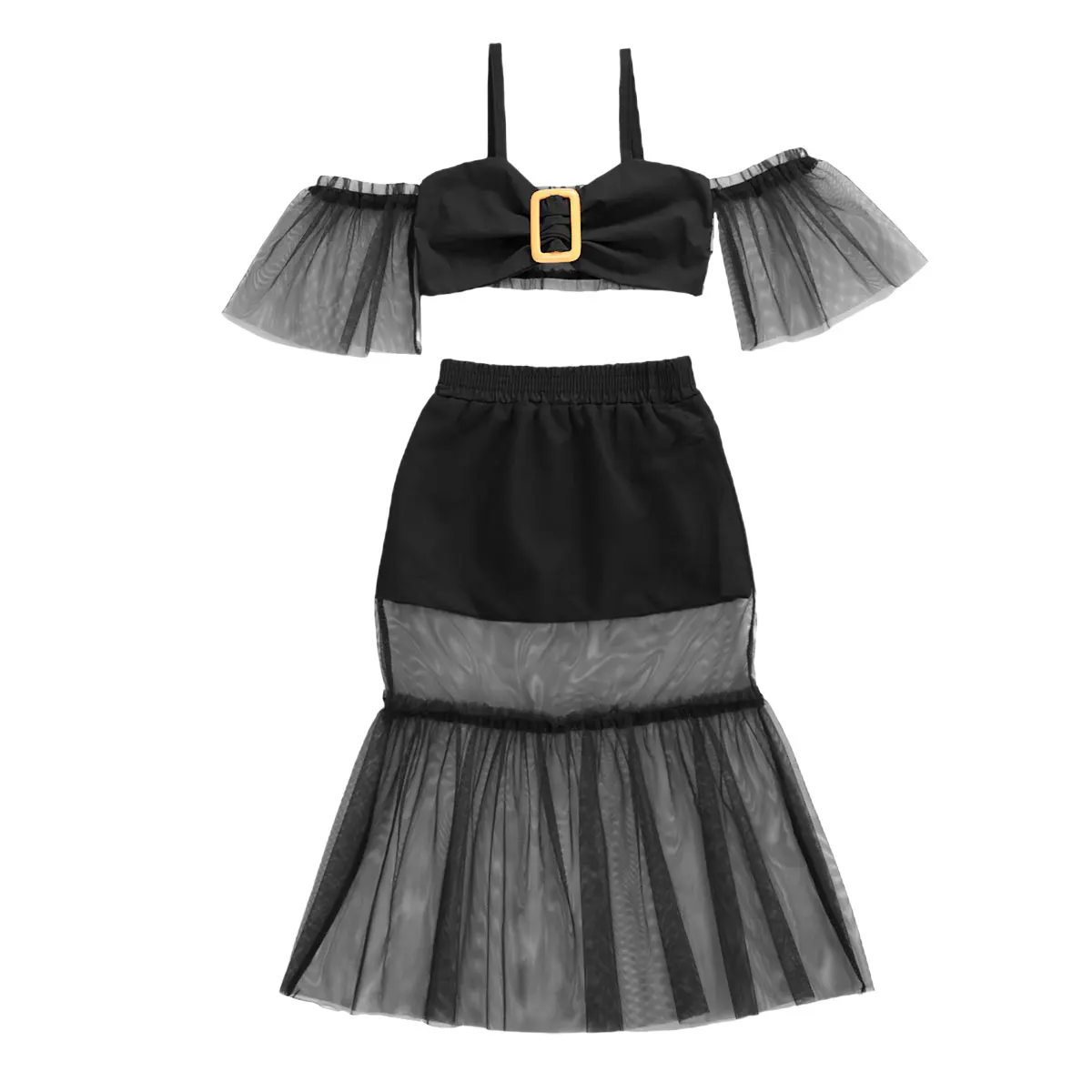 

2 шт., сетчатая Прозрачная Юбка с открытыми плечами