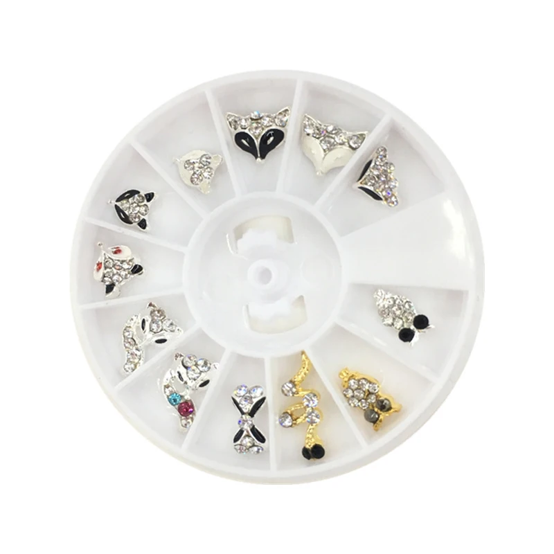 

Japanese Style 12 Grid Nail Art Alloy Decorations Mix and Match Golden Silver Super Flashing Rhinestones DIY Nail Art Accessorie