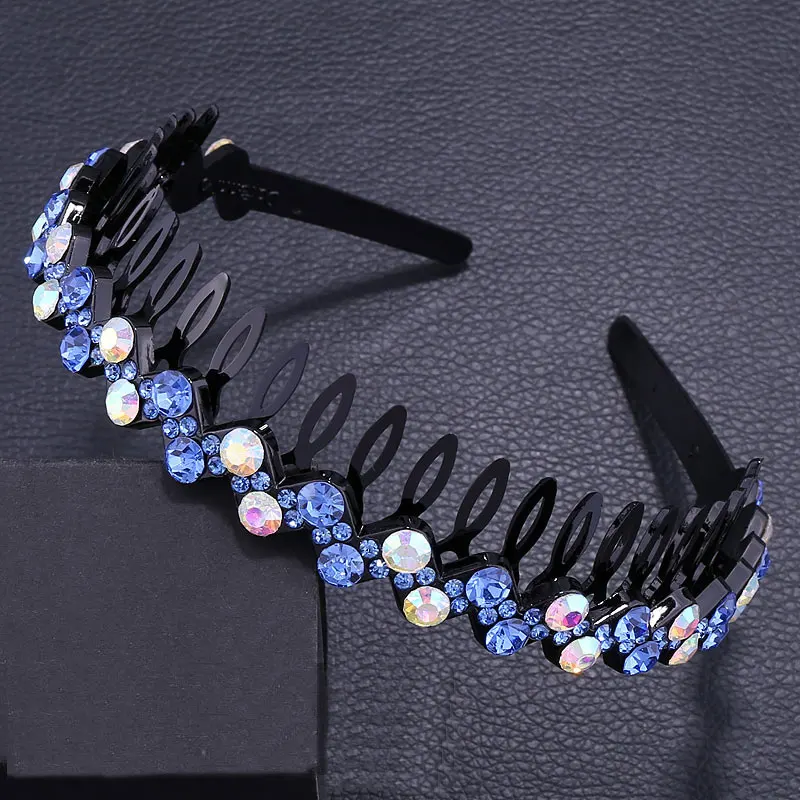 

Elegant Female Hair Hoop Adult Hairpin Rhinestone Headband Hair Accessories Hairpin Toothed Face Wash Thin Headband Simple Summe