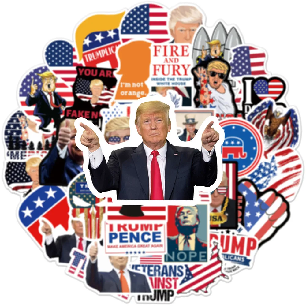 103050pcs trump funny scrapbooking stickers packs waterproof skateboard luggage motorcycle guitar graffiti kids decals toys free global shipping