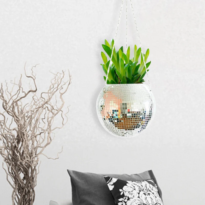 

OlivesH Plant Pot Disco Ball Shape Planter Hanging Basket Vase Hanging Planter Flower Pots For Indoor Flowers Home Decor macetas